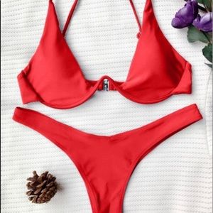 Red Push up bikini